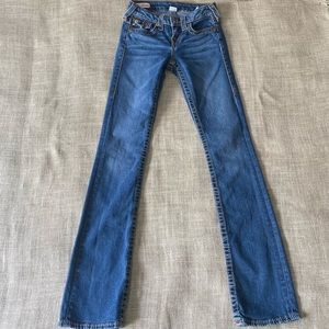 True Religion- Billie Straight Jean w/ Flap Mid-Rise